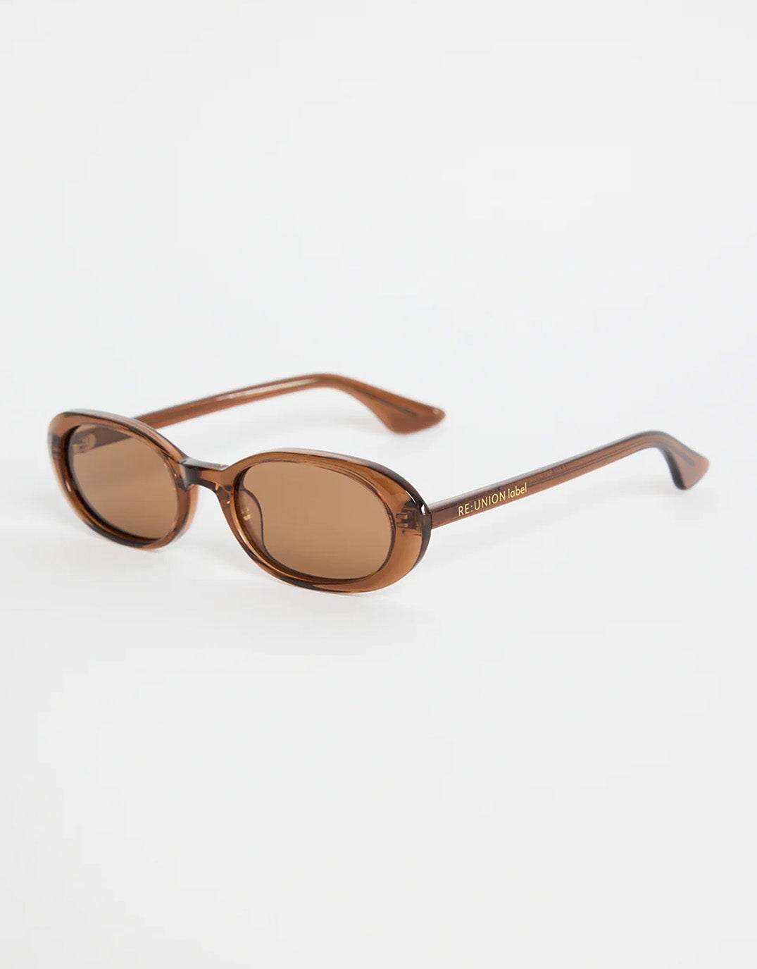 Re:Union The Label Sydney Narrow Oval Sunglasses (Espresso)