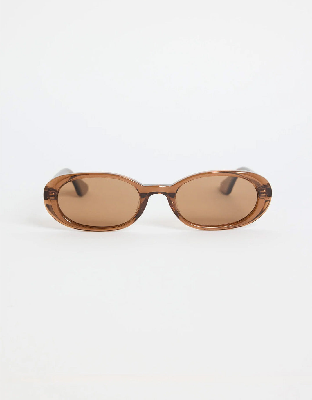 Re:Union The Label Sydney Narrow Oval Sunglasses (Espresso)