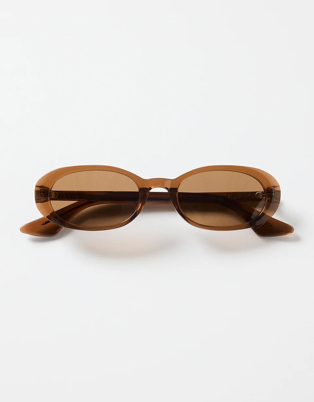 Re:Union The Label Sydney Narrow Oval Sunglasses (Espresso)