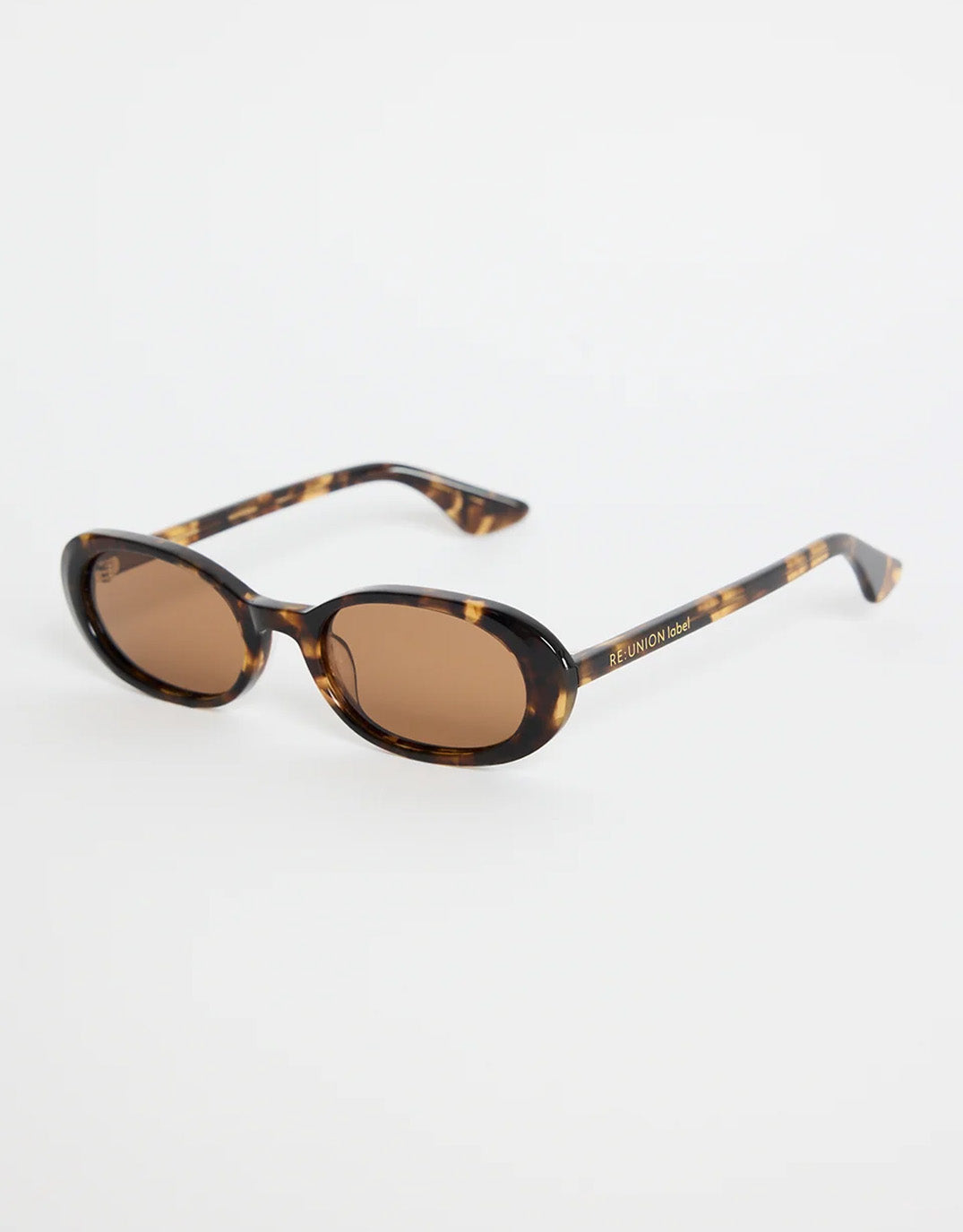 Re:Union The Label Sydney Narrow Oval Sunglasses (Tort)