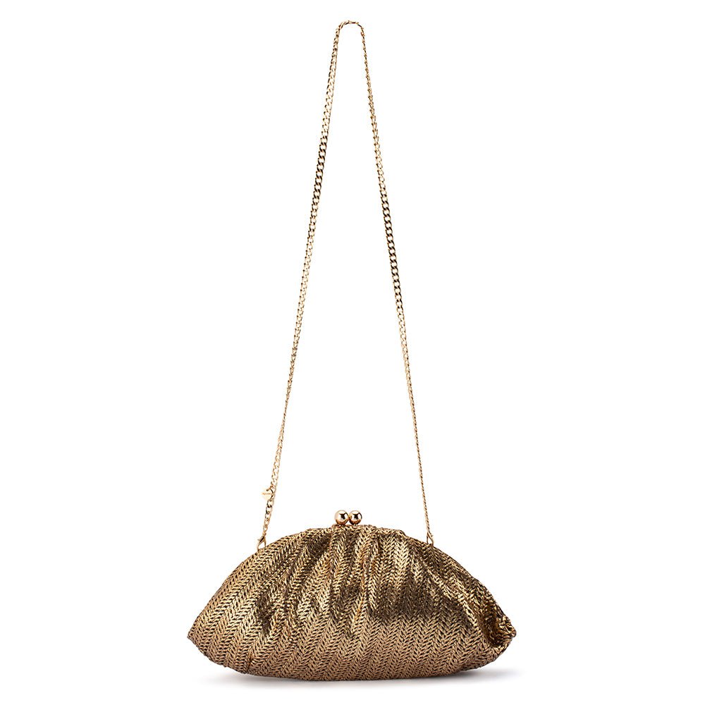 Olga Berg RITA Woven Clutch (Bronze)