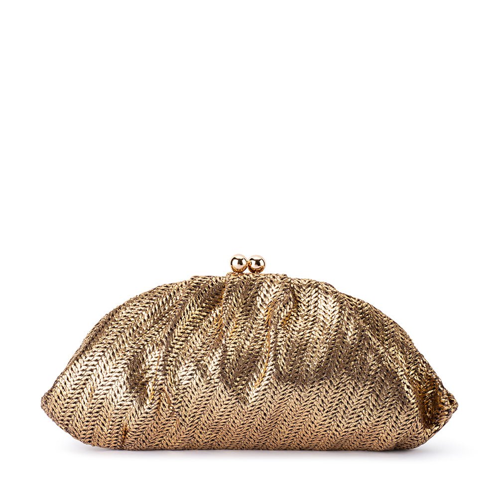 Olga Berg RITA Woven Clutch (Bronze)