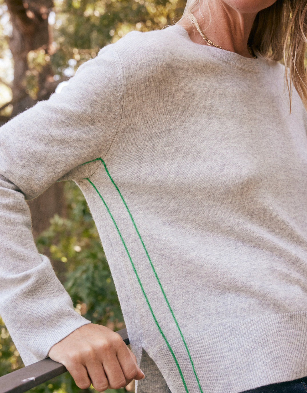 White & Co. Riviera Wool Cashmere Knit (Grey Marle)