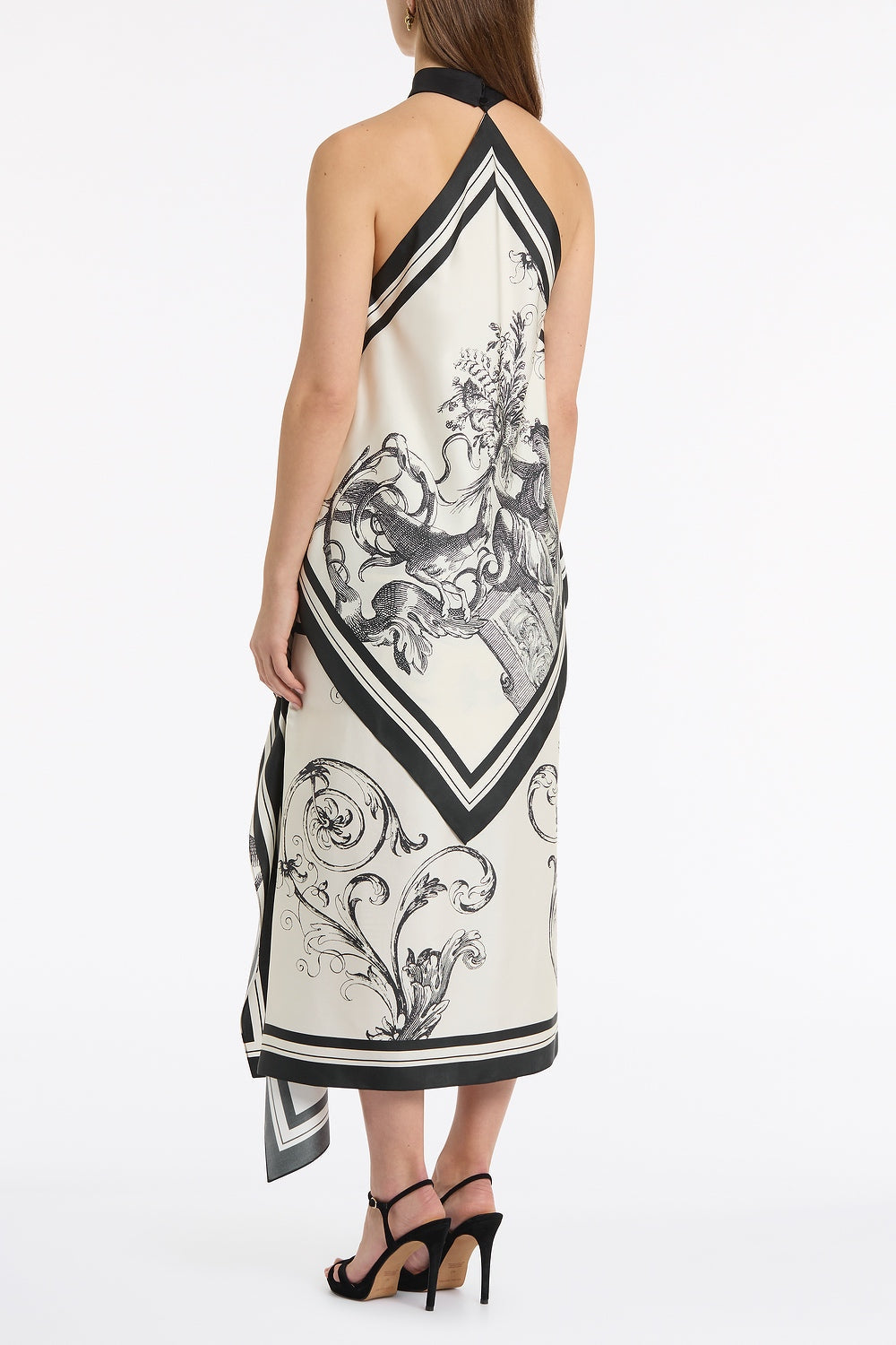Carla Zampatti Rococo Silk Twill Neck Detail Top (White)