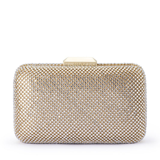 Olga Berg RONNY Crystal Mesh Clutch (Champagne)