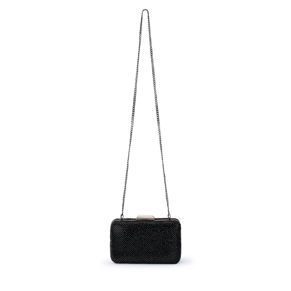 Olga Berg RONNY Crystal Mesh Clutch (Black)