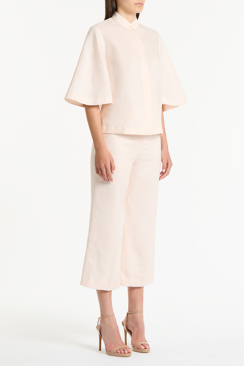 Carla Zampatti Rosa Linen Box Sleeve Shirt (Pink)