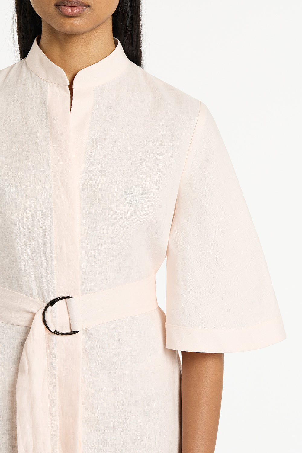 Carla Zampatti Rosa Linen Box Sleeve Shirt Dress (Pink)