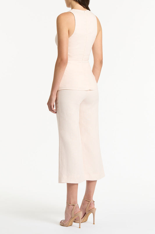 Carla Zampatti Rosa Linen V-Neck Wrap Top (Pink)