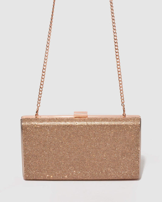 Colette Margot Hardware Clutch Bag (Rose Gold)
