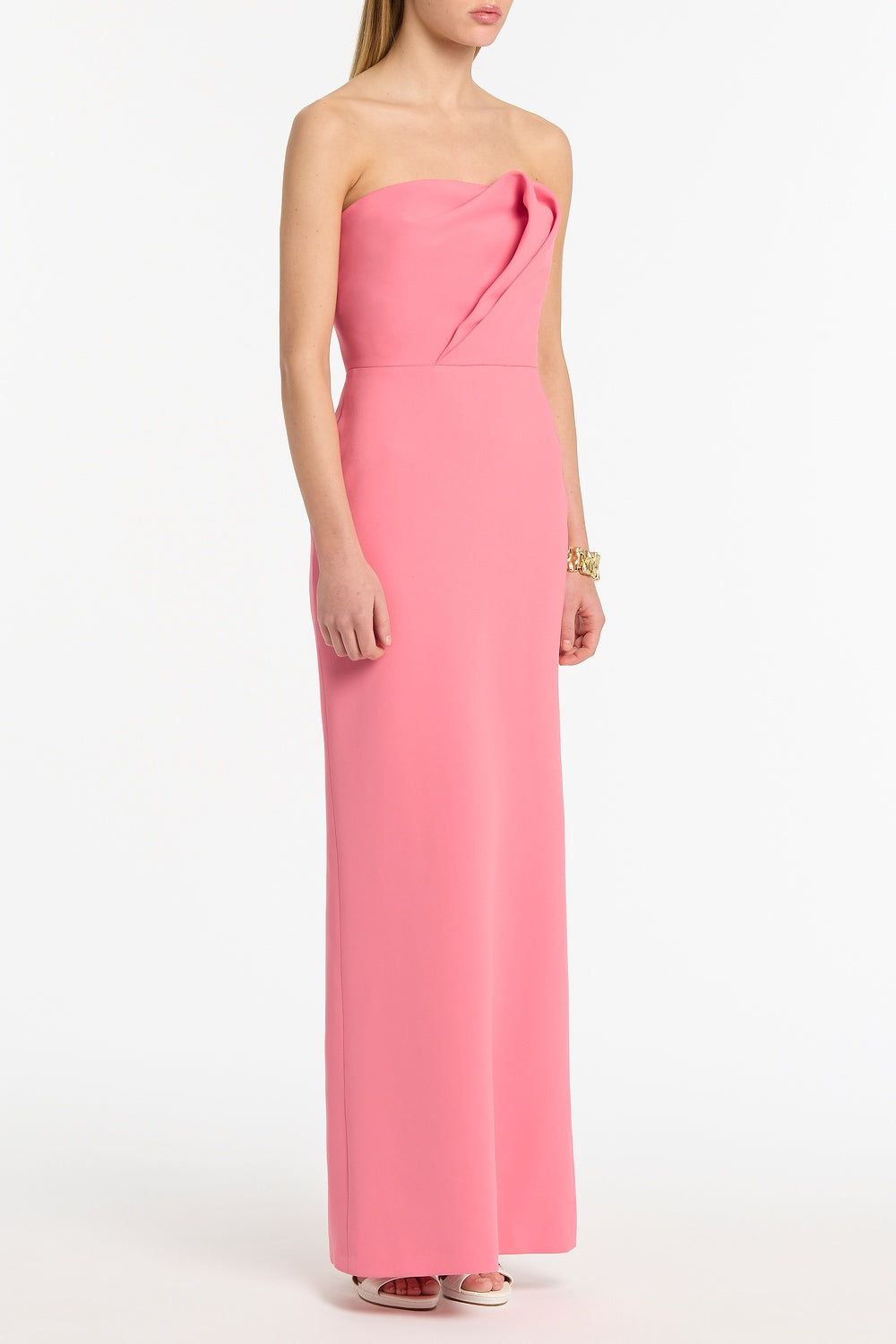 Carla Zampatti Rose Crepe Sculptural Gown (Pink)