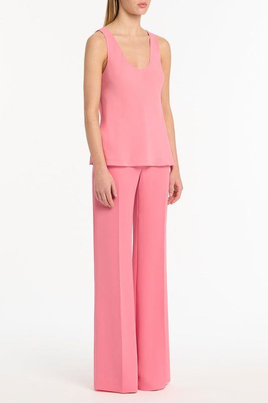 Carla Zampatti Rose Georgette Scoop Neck Cami (Pink)