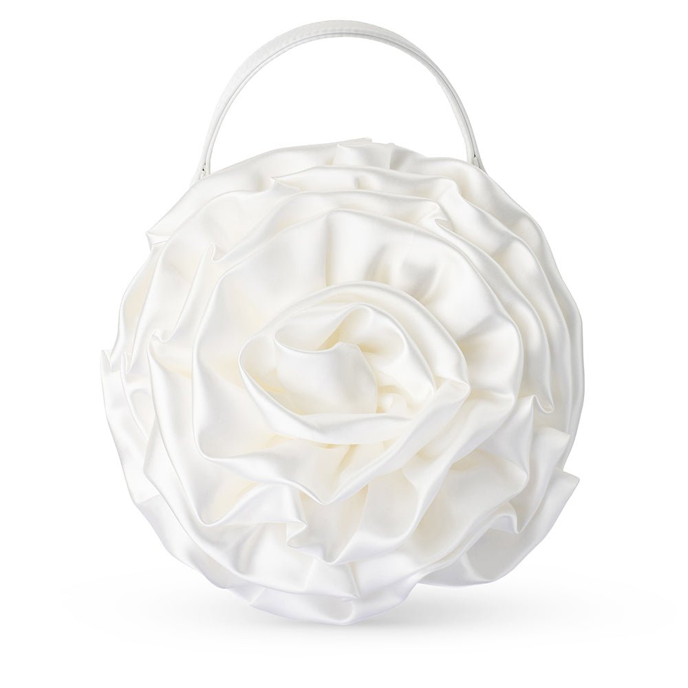 Olga Berg ROSITA Rosette Frame Bag (White)