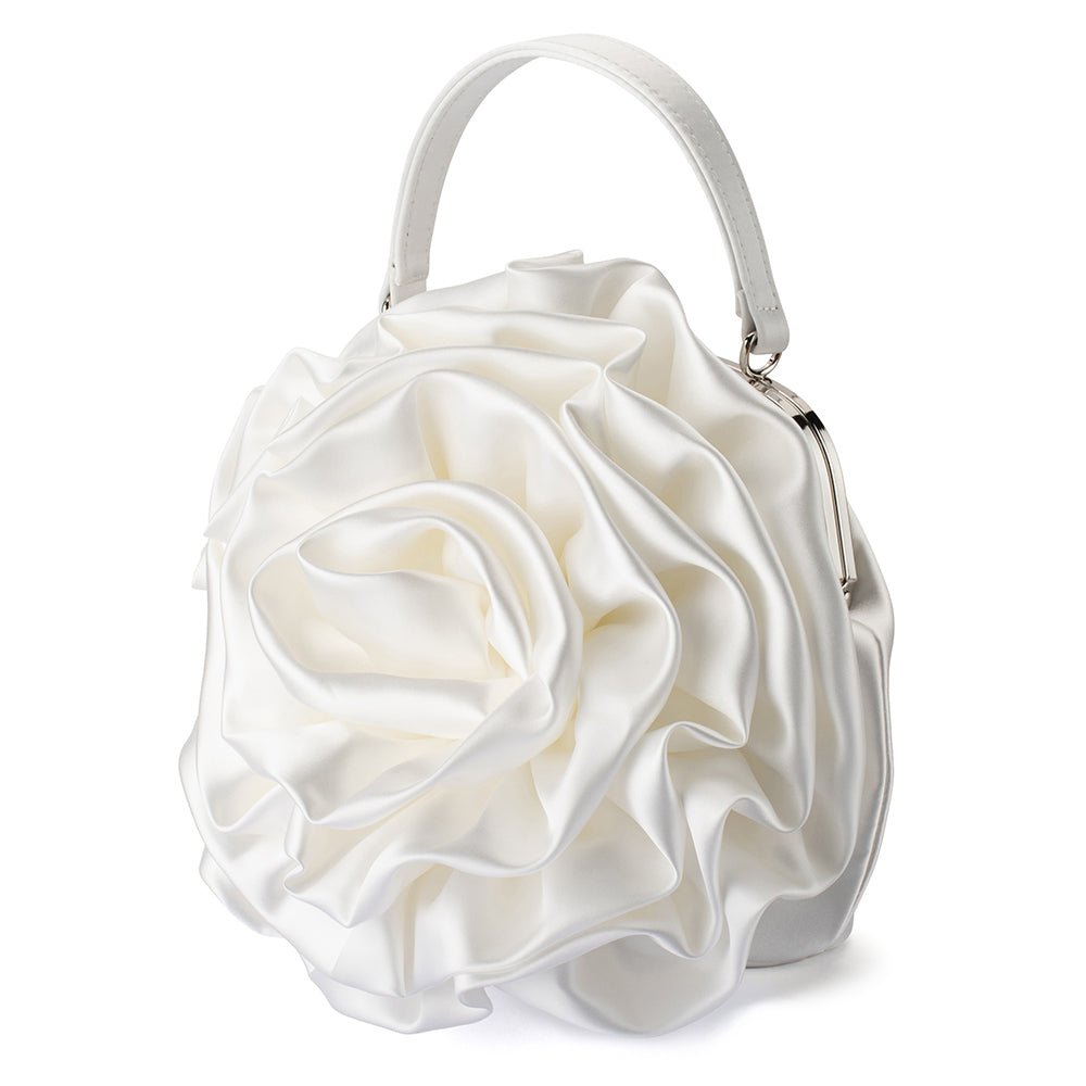 Olga Berg ROSITA Rosette Frame Bag (White)