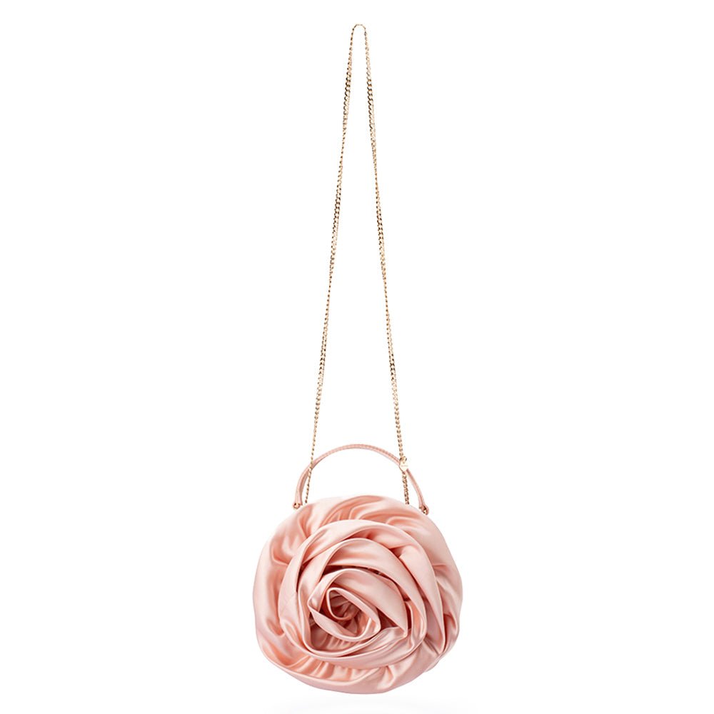 Olga Berg ROSITA Rosette Frame Bag (Blush)