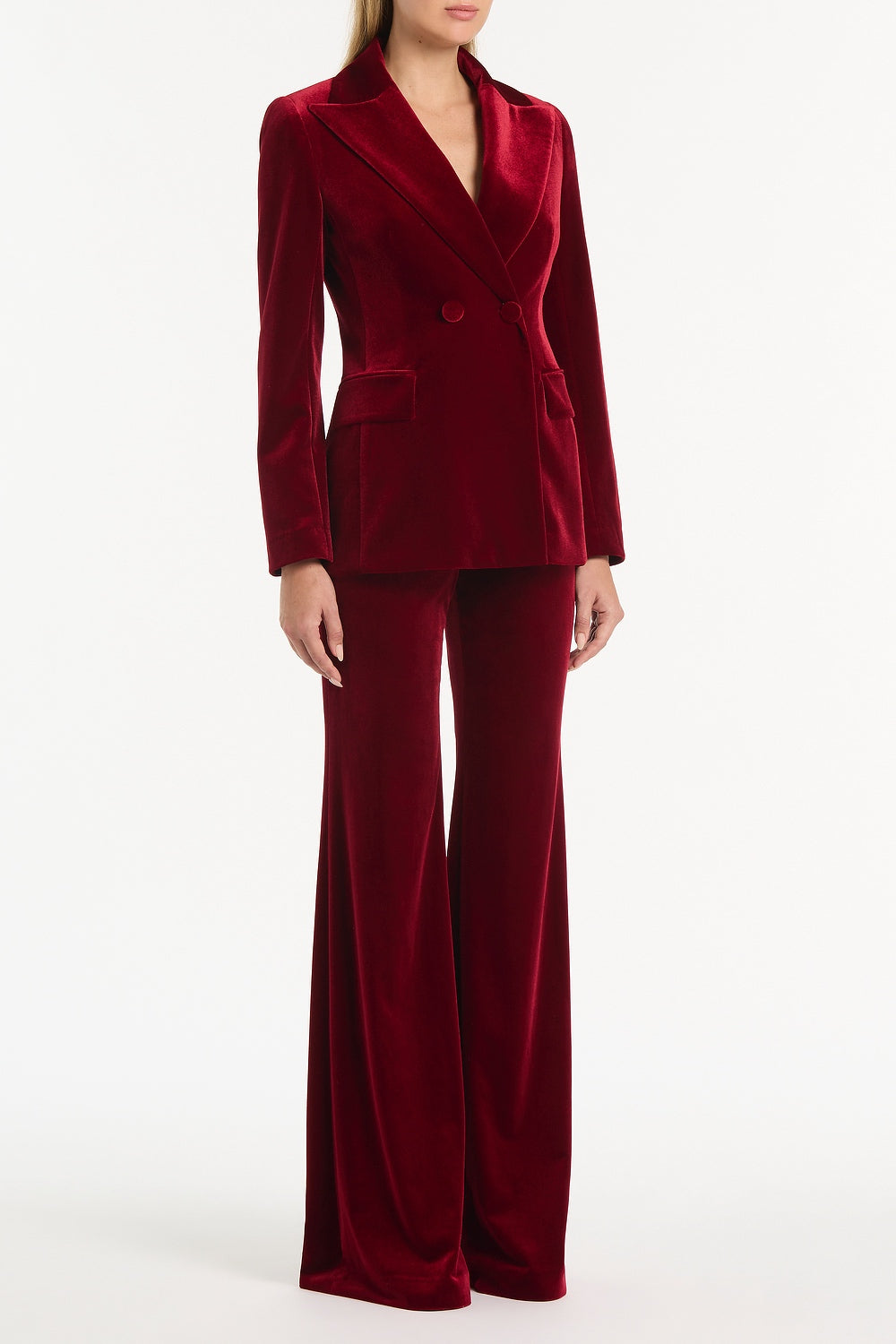 Carla Zampatti Rouge Velvet Tuxedo Jacket (Red)