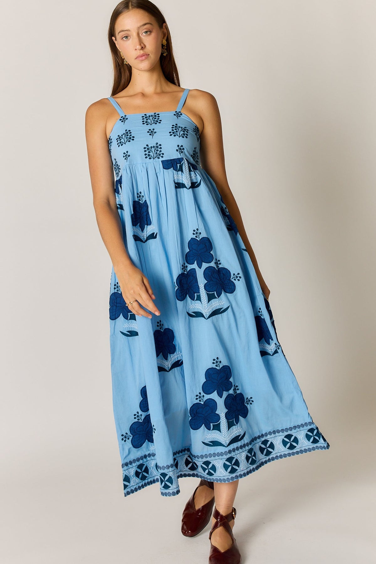 Image of Dresses. Product name - PRE SALE | Rubyyaya Alcaraz Sundress Blue in Blue colour by brand - Rubyyaya