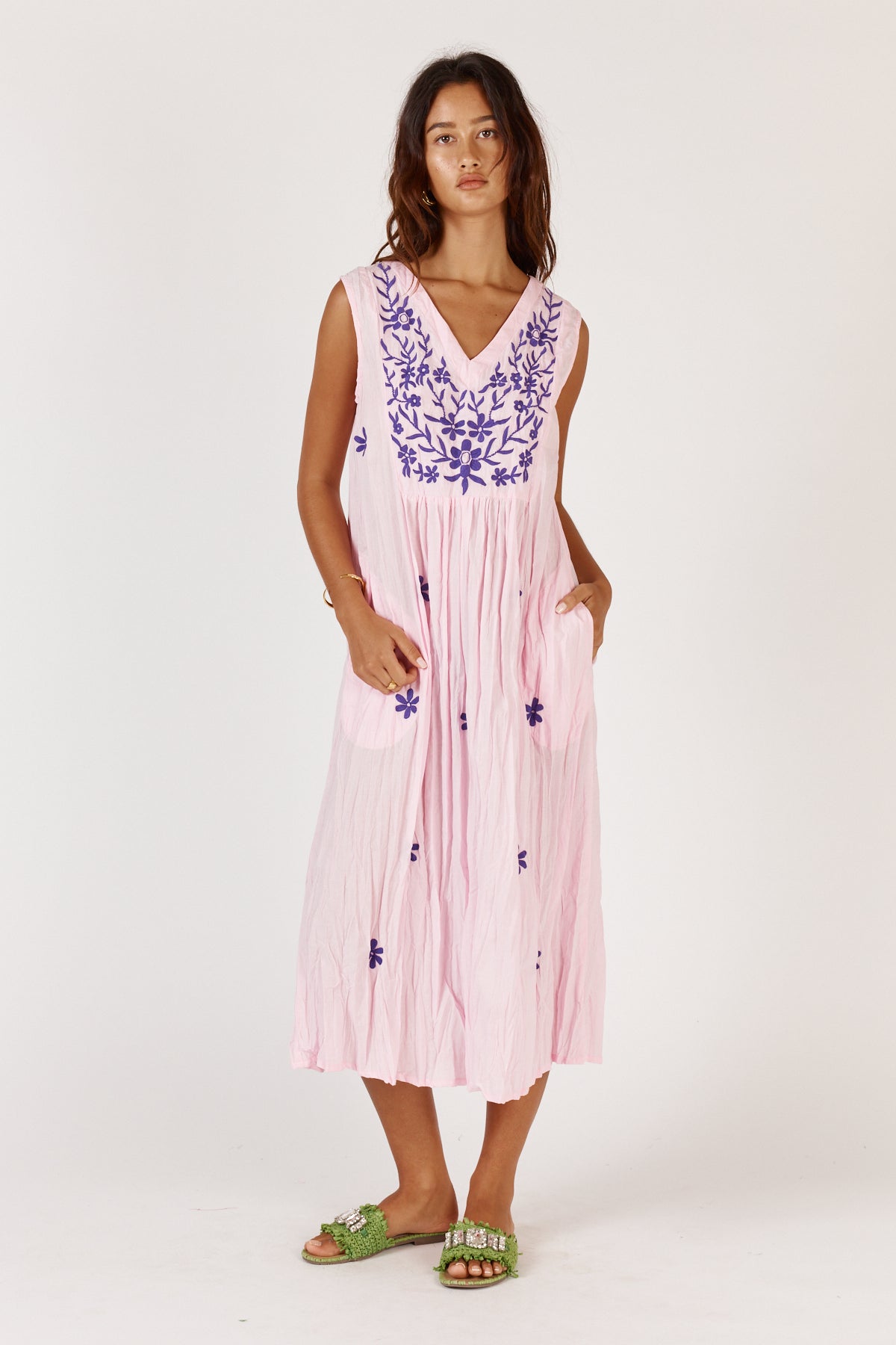 Image of Dresses. Product name - Rubyyaya Andaman Midi Pink in Pink colour by brand - Rubyyaya
