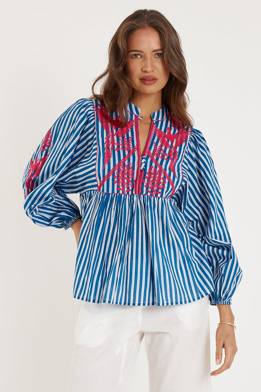 Image of Shirts. Productname: Rubyyaya Antibes Shirt Blue in Blue colour by brand - Rubyyaya