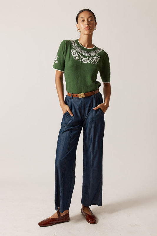 Image of Jeans. Productname: Rubyyaya Lucinda Pant Denim in Denim colour by brand - Rubyyaya