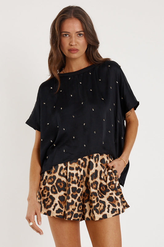 Image of a model wearing Shorts. Productname: Rubyyaya Wild Short Print in Print colour by brand - Rubyyaya