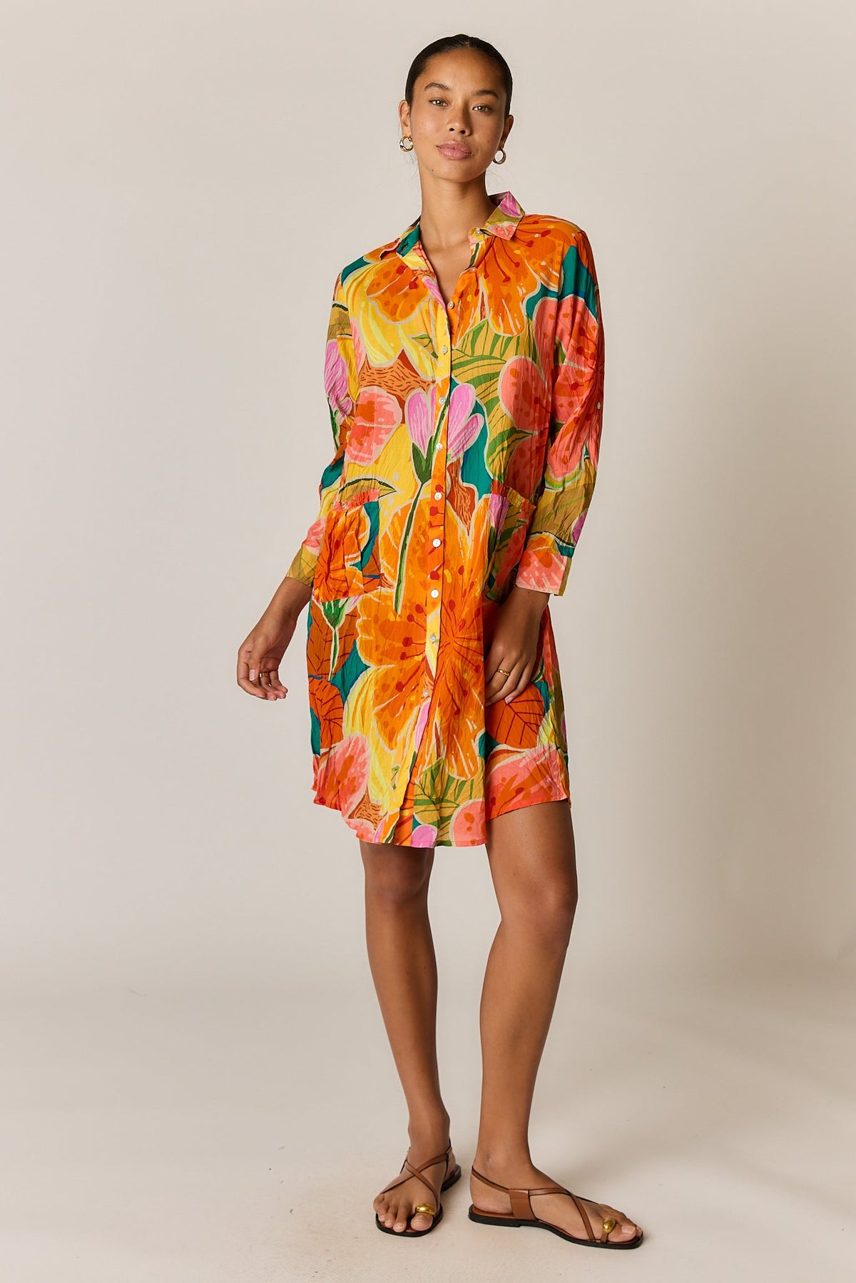 Image of Dresses. Product name - PRE SALE | Rubyyaya Breeze Shirtmaker Melon in Melon colour by brand - Rubyyaya