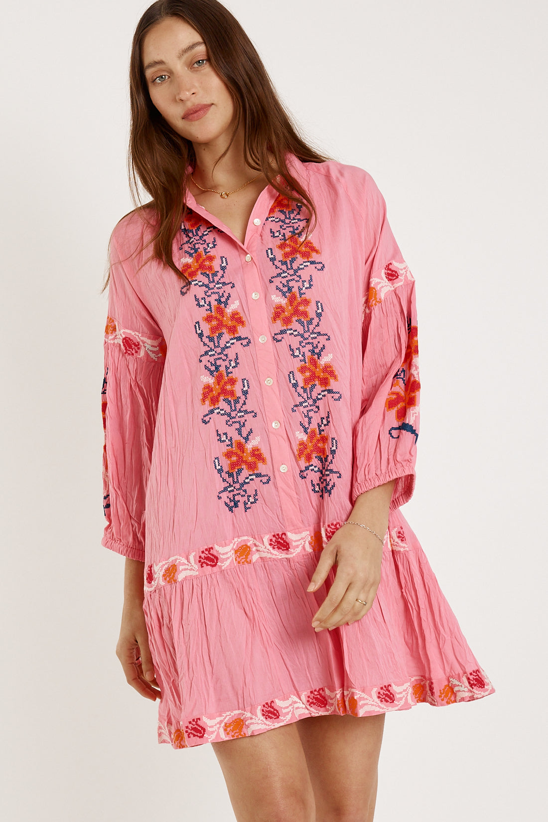 Rubyyaya Brittany Dress Coral (Tan)