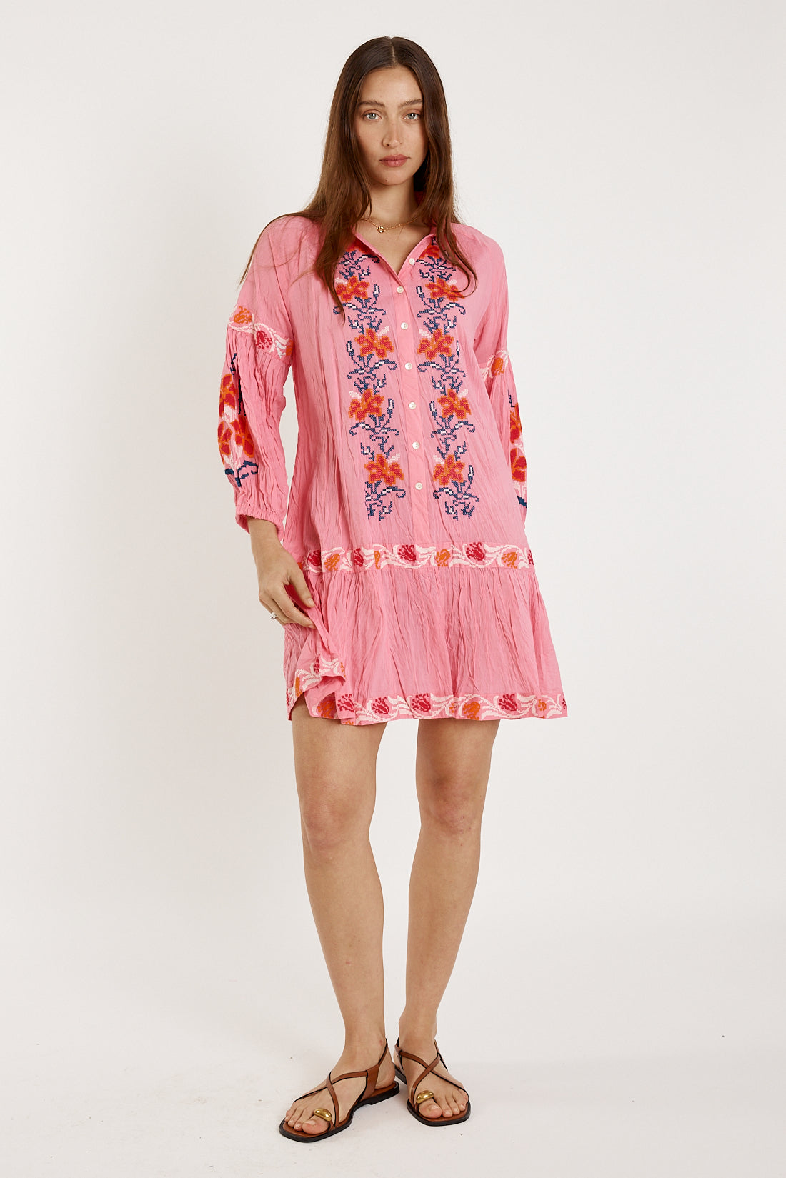 Rubyyaya Brittany Dress Coral (Tan)