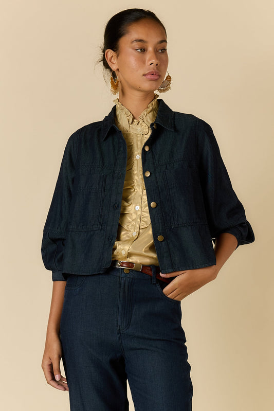 Image of Coats & Jackets. Product name - Rubyyaya Carmi Jacket Denim in Denim colour by brand - Rubyyaya