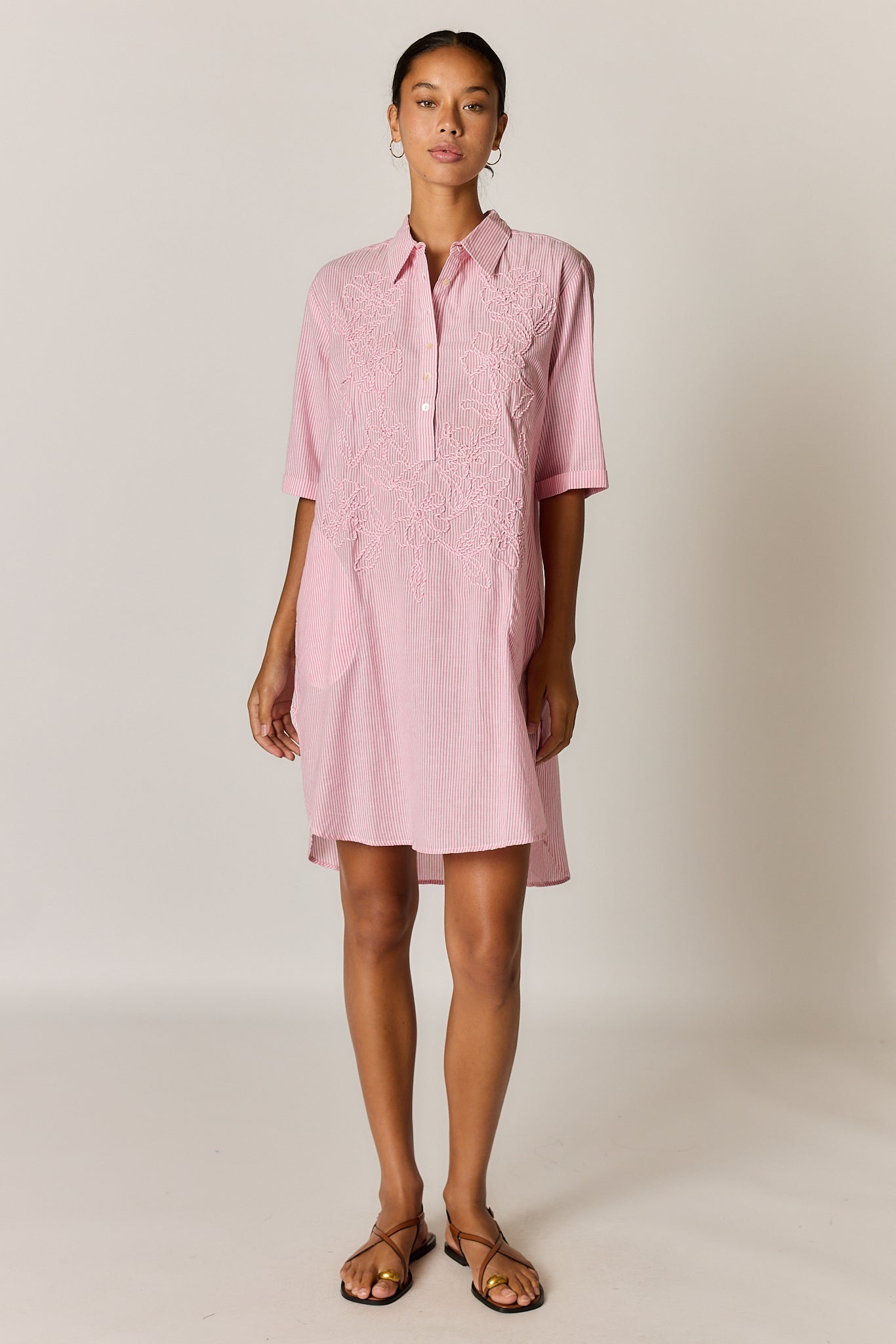 Rubyyaya Cornelli Dress Stripe (Pink)