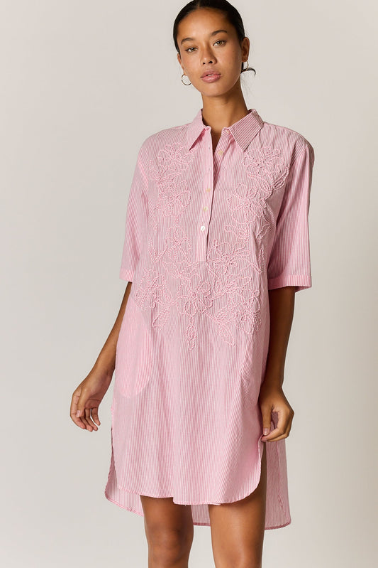 Image of Dresses. Product name - Rubyyaya Cornelli Dress Pink Stripe in Pink colour by brand - Rubyyaya