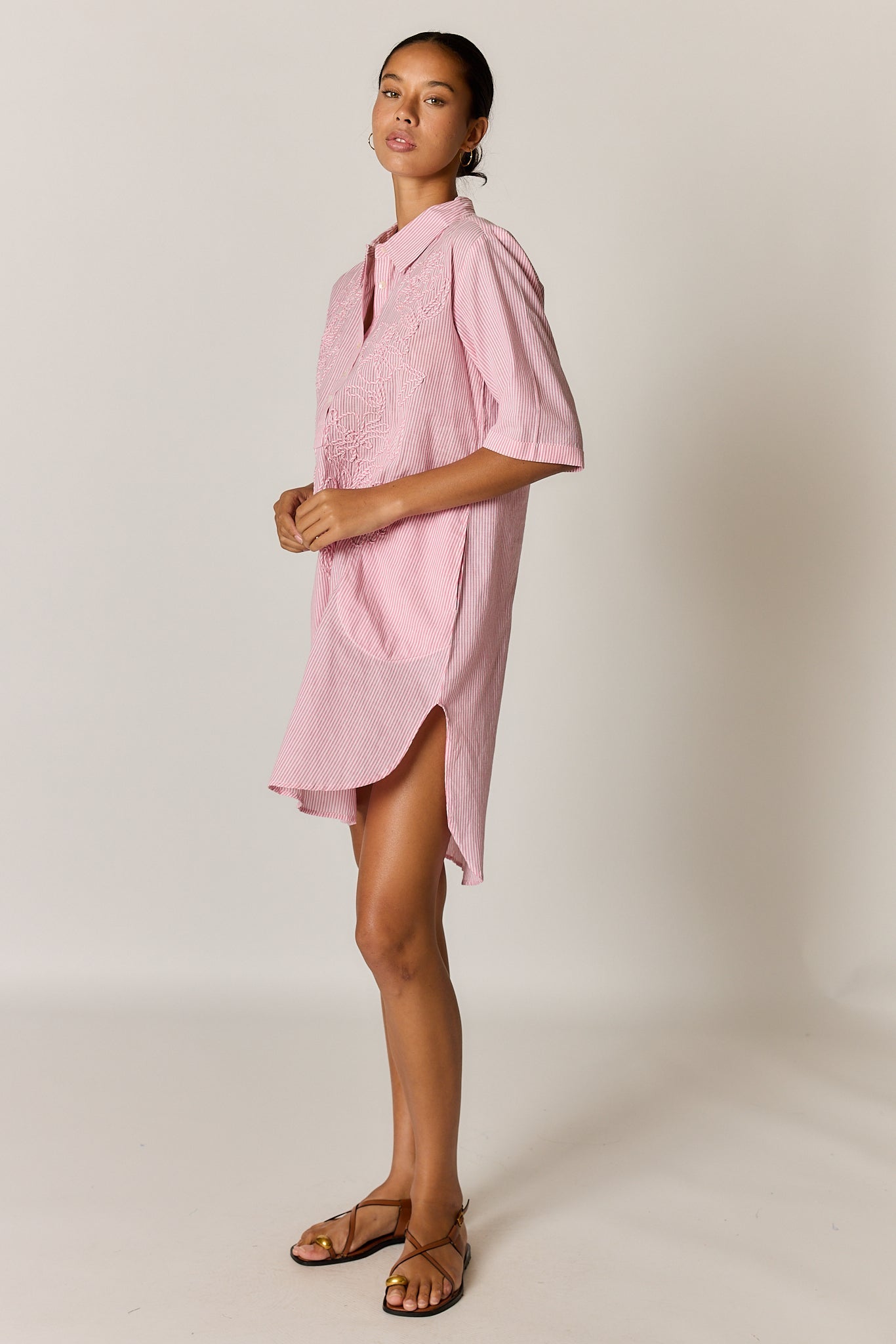Rubyyaya Cornelli Dress Stripe (Pink)