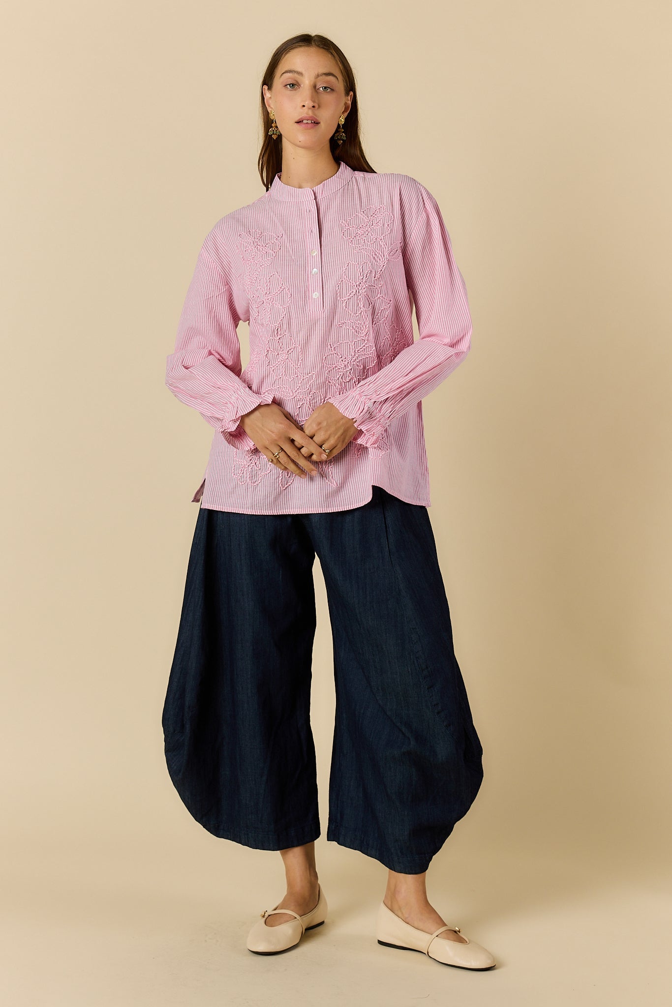 Rubyyaya Cornelli Shirt Stripe (Pink)
