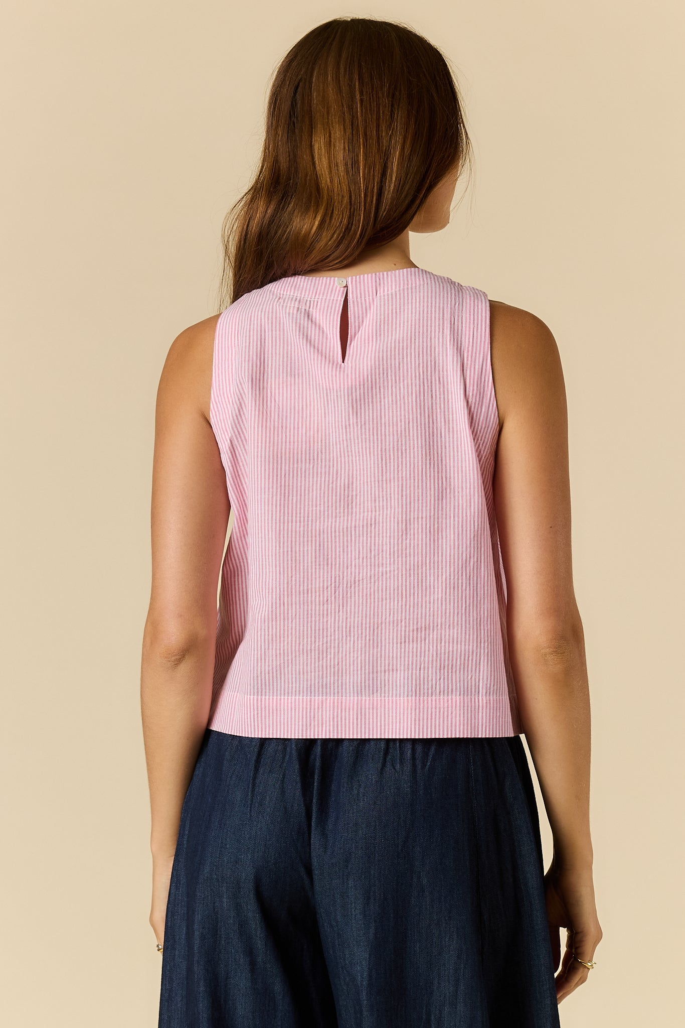 Rubyyaya Cornelli Stripe Top Stripe (Pink)