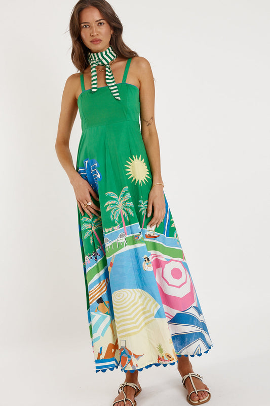 Image of Dresses. Product name - Rubyyaya Cote D'Azur Sundress Print in Print colour by brand - Rubyyaya