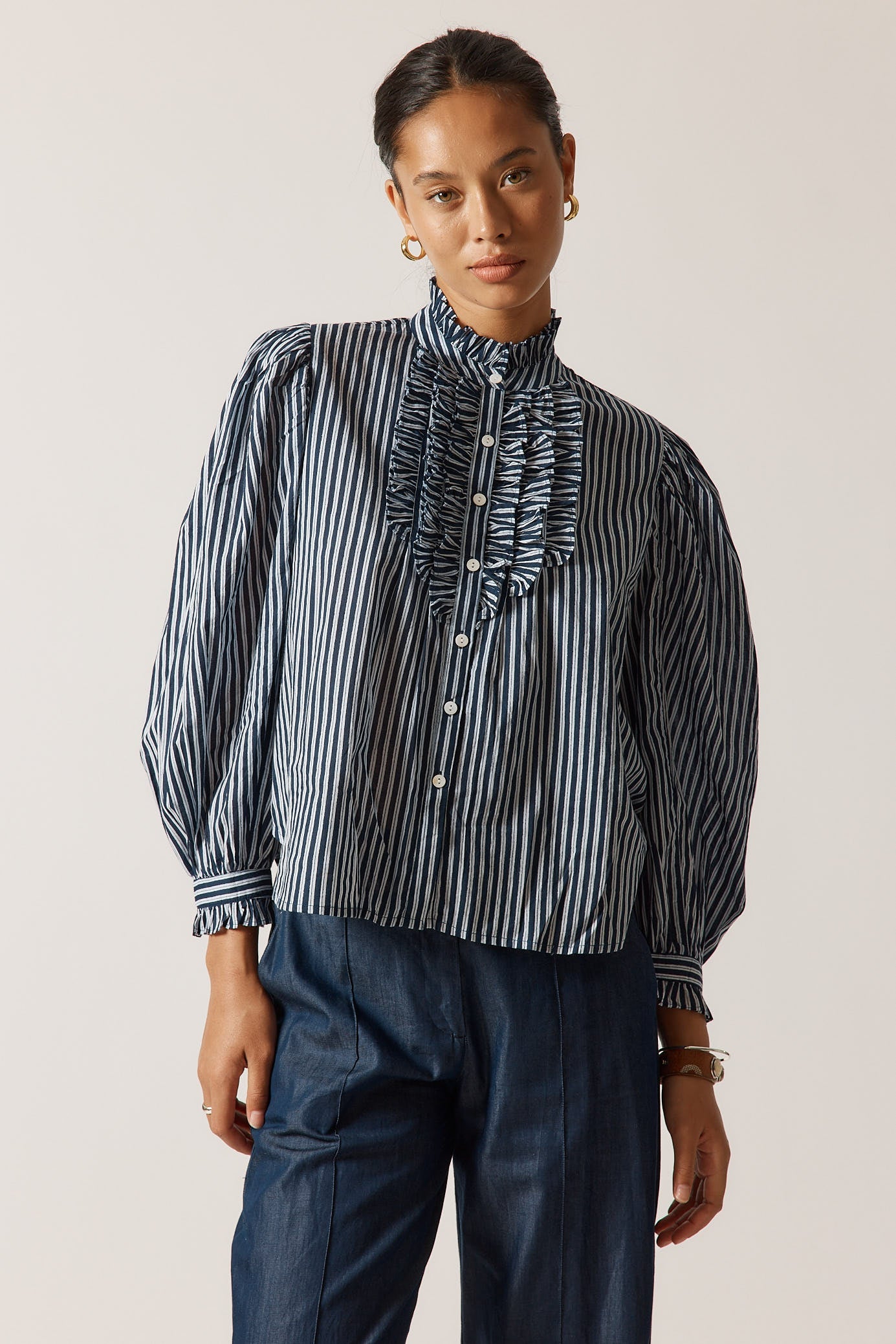 Rubyyaya Countryside Frill Top (Navy)