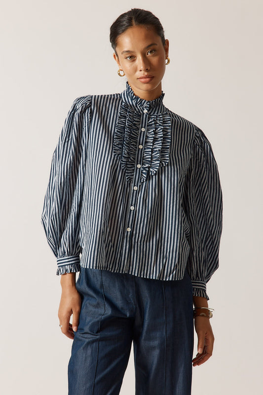 Rubyyaya Countryside Frill Top (Navy)