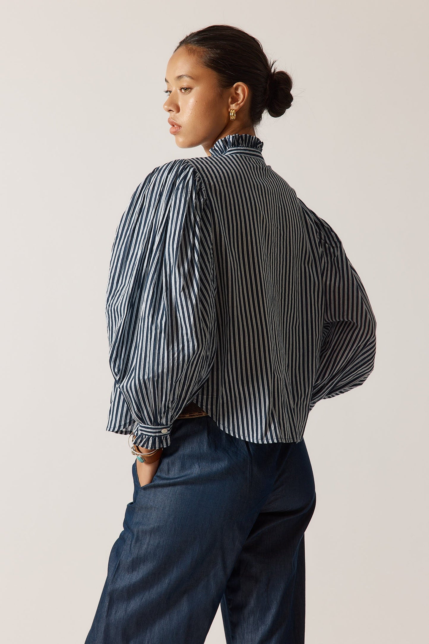 Rubyyaya Countryside Frill Top (Navy)