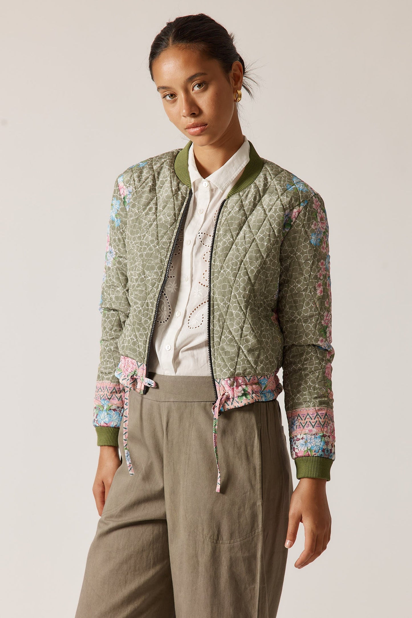 Image of Coats & Jackets. Product name - Rubyyaya Daisy Duke Jacket Olive in Olive colour by brand - Rubyyaya