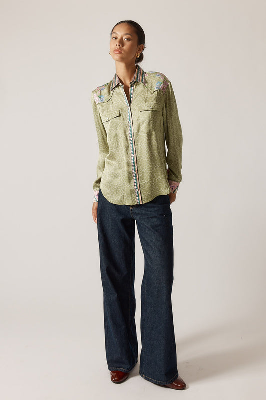 Rubyyaya Daisy Duke Shirt (Olive)