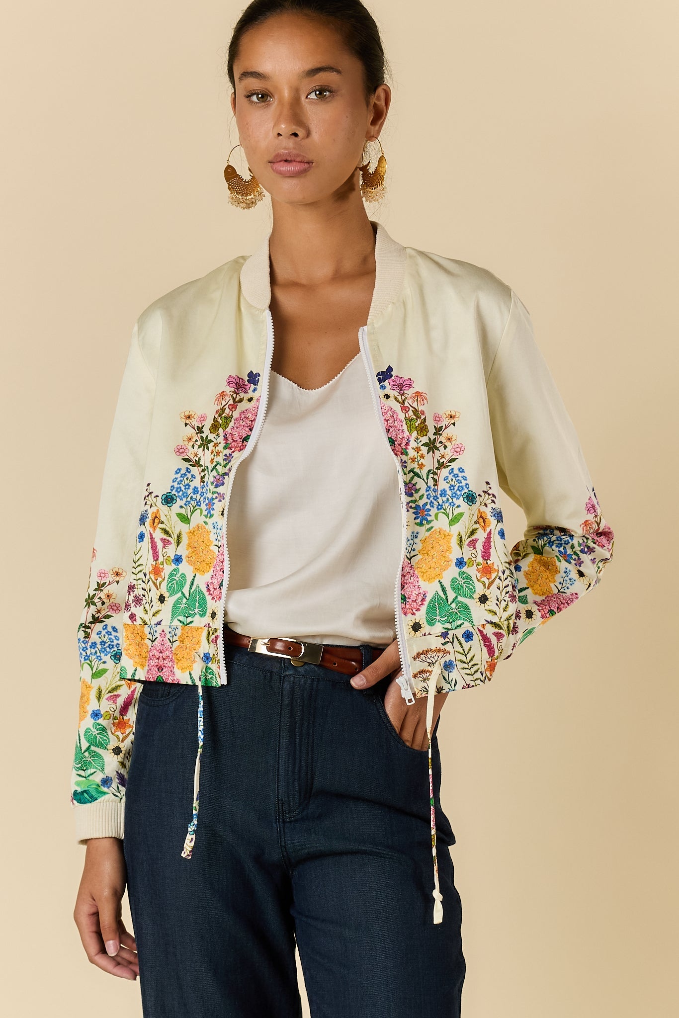 Image of Coats & Jackets. Product name - Rubyyaya Delicia Jacket Cream in Cream colour by brand - Rubyyaya