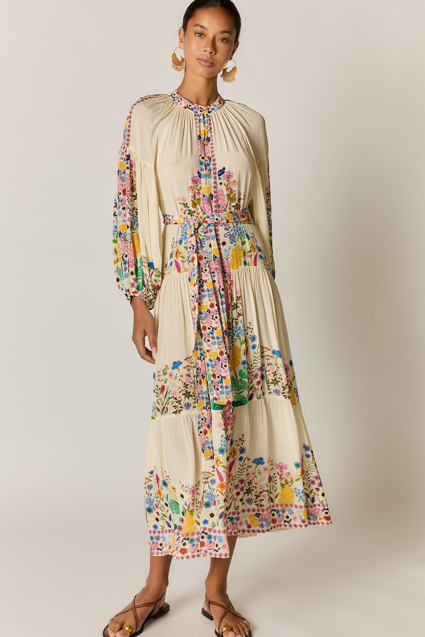 Image of Dresses. Product name - Rubyyaya Delicia Maxi Cream in Cream colour by brand - Rubyyaya