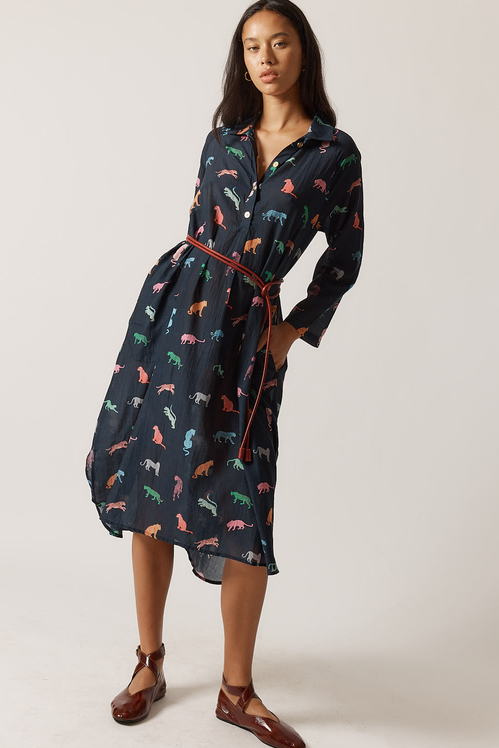 Image of Dresses. Productname: PRE SALE | Rubyyaya Funky Cats Midi in Midi colour by brand - Rubyyaya