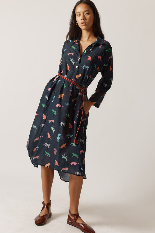 Image of Dresses. Productname: PRE SALE | Rubyyaya Funky Cats Midi in Midi colour by brand - Rubyyaya