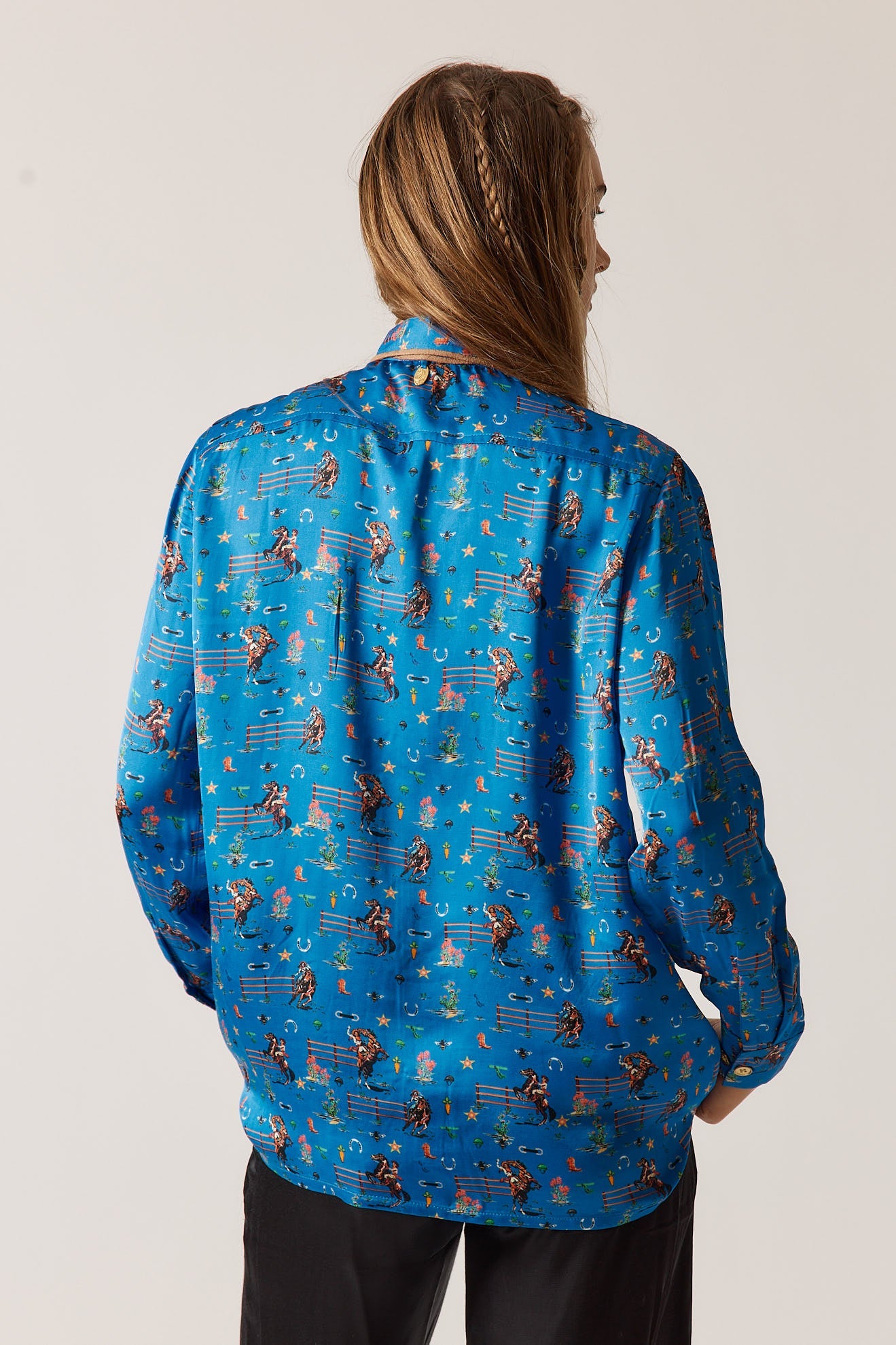 Rubyyaya Howdy Cowgirl Shirt (Blue)