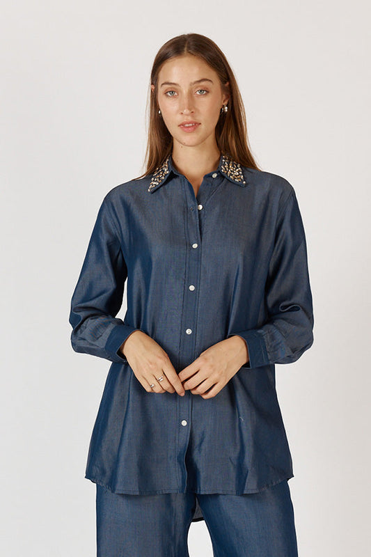 Image of Jeans. Productname: Rubyyaya Jonson Shirt Denim in Denim colour by brand - Rubyyaya