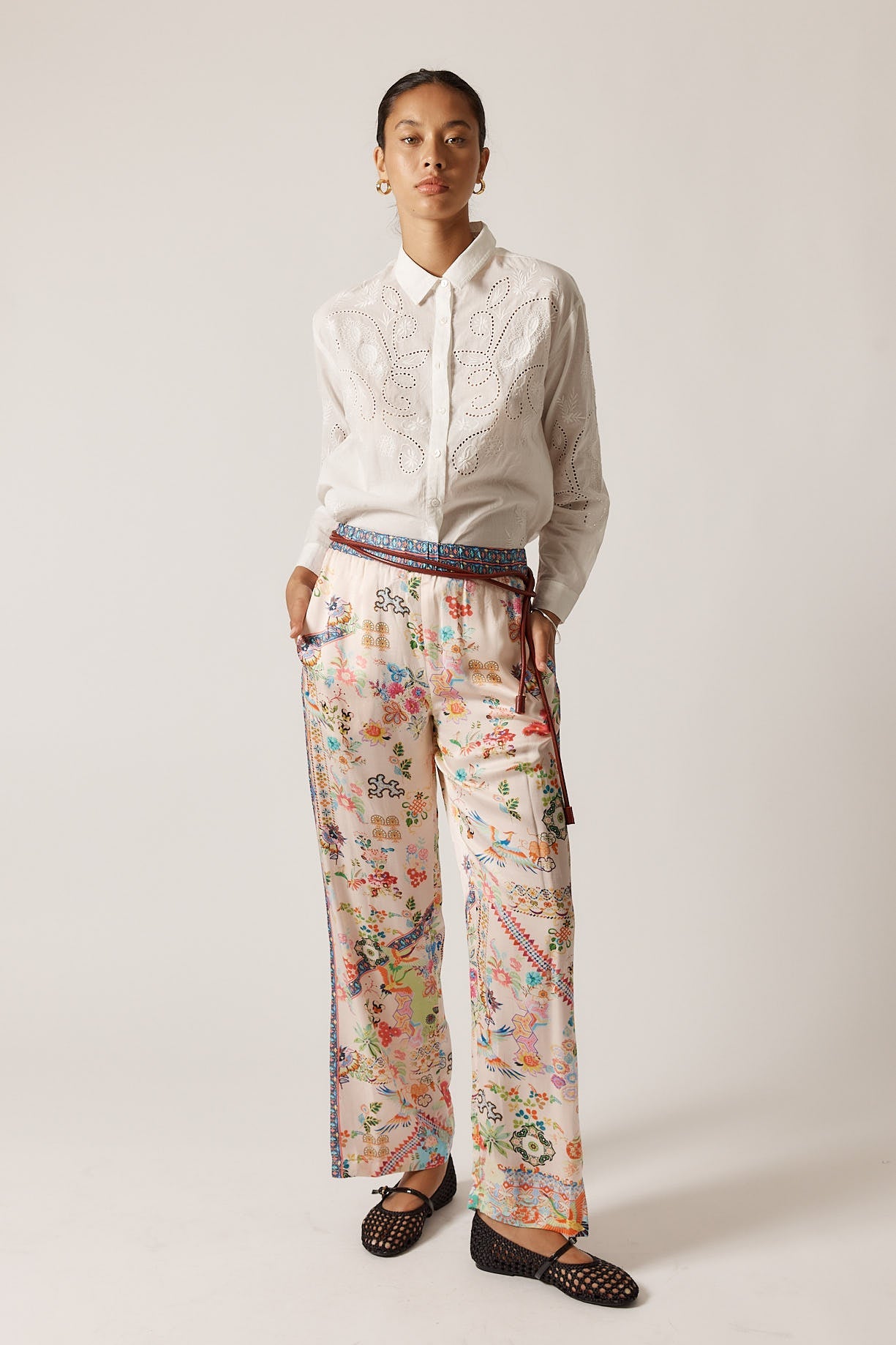 Image of a model wearing Pants. Productname: PRE SALE | Rubyyaya Lala Pant Pink in Pink colour by brand - Rubyyaya
