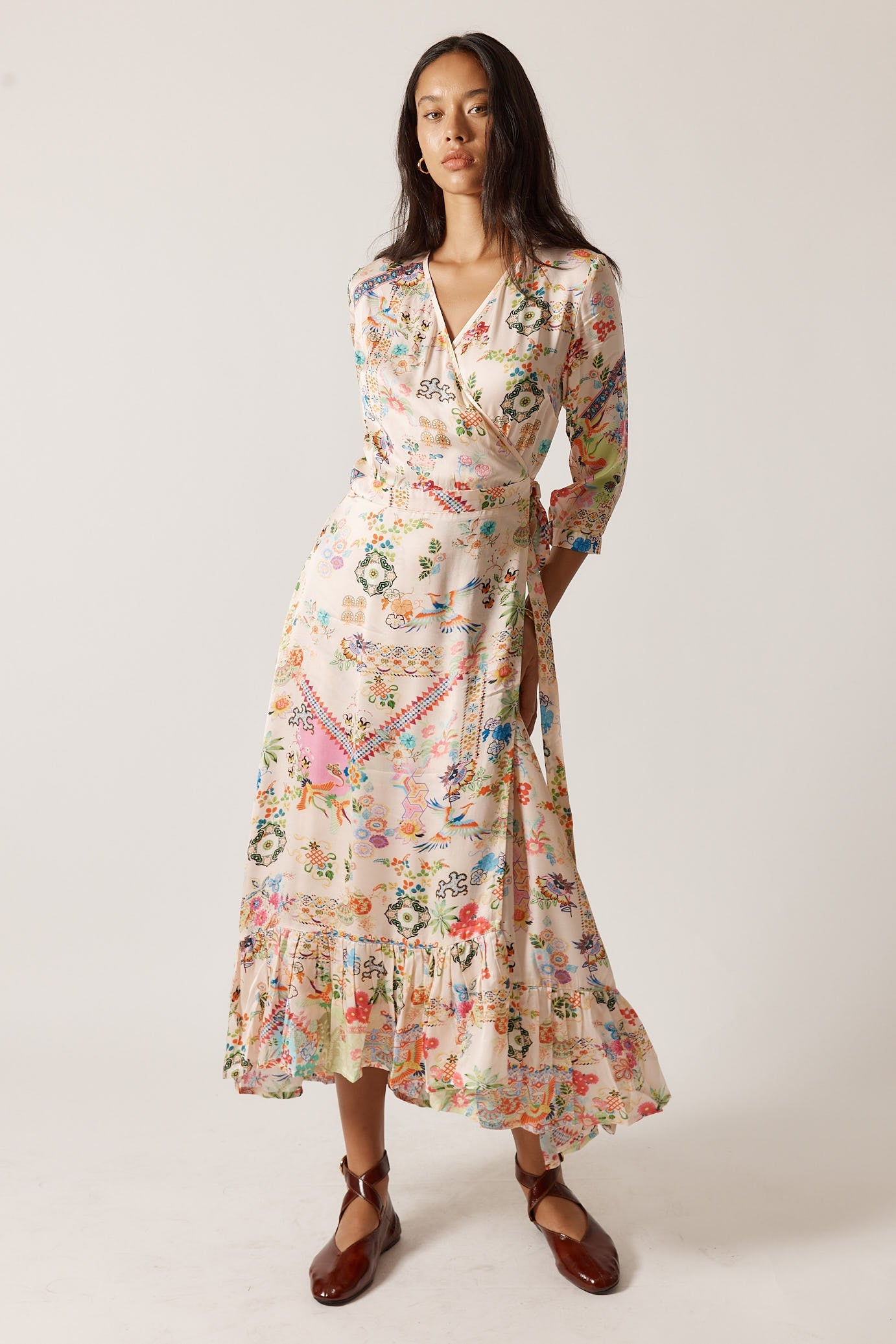 Image of Dresses. Product name - Rubyyaya Lala Wrap Dress Pink in Pink colour by brand - Rubyyaya