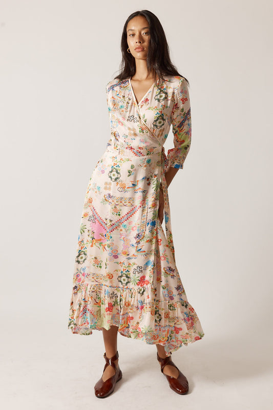 Image of Dresses. Product name - Rubyyaya Lala Wrap Dress Pink in Pink colour by brand - Rubyyaya