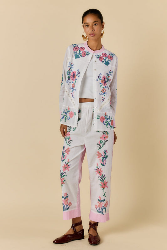 Image of a model wearing Pants. Product name - PRE SALE | Rubyyaya Lara Pant Pink in Pink colour by brand - Rubyyaya